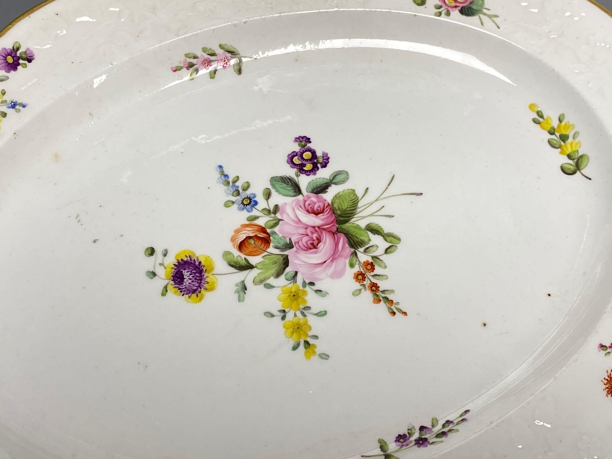Two Spode 1918 pattern oval dishes painted with floral sprays